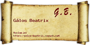 Gálos Beatrix névjegykártya